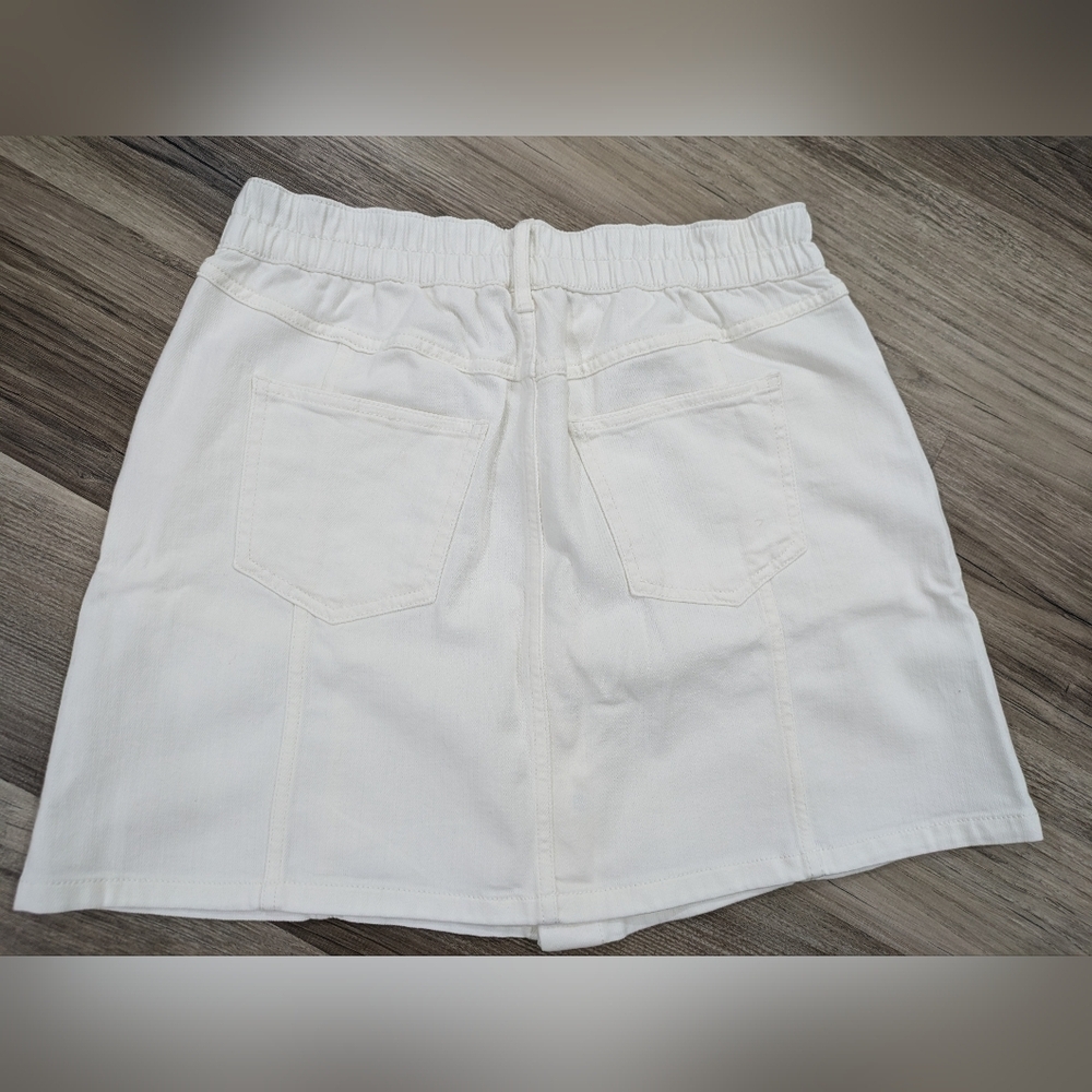 NWT Aerie White Denim Button Up Skirt Medium - Picture 2 of 5